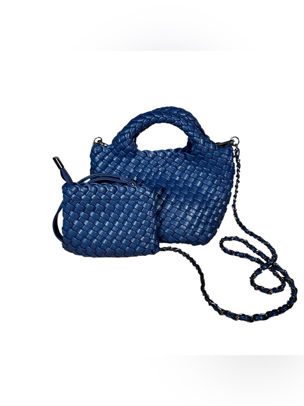 BC BAGS Woven Vegan Laather Convertible Mini Bag + Wristlet Bag